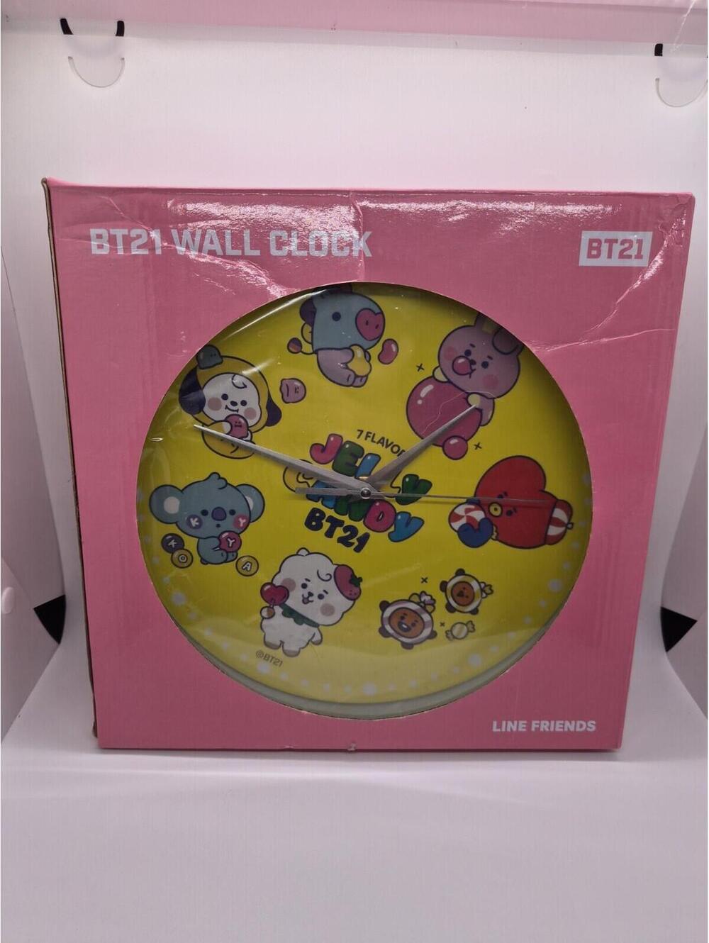 Official BTS BT21 Jelly Candy Wall Clock [White and Yellow] NIB